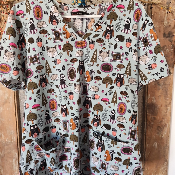 koi Other - Koi Women's Short Sleeve Tee - Woodland Animal Print